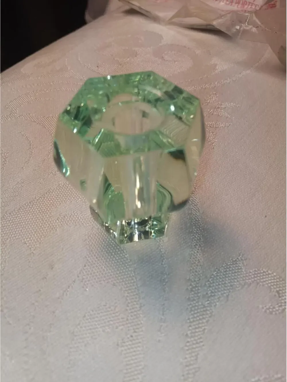 PBteen 4 Acrylic Knobs in a hexagonal mint green design 3/1.5
